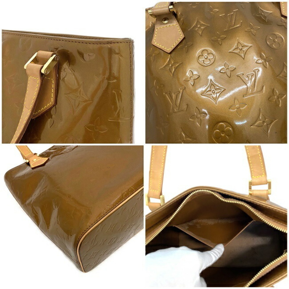 LOUIS VUITTON Handbag Houston Beige Brown Bronze Monogram Verni M91122 Bag Paten - Picture 8 of 10